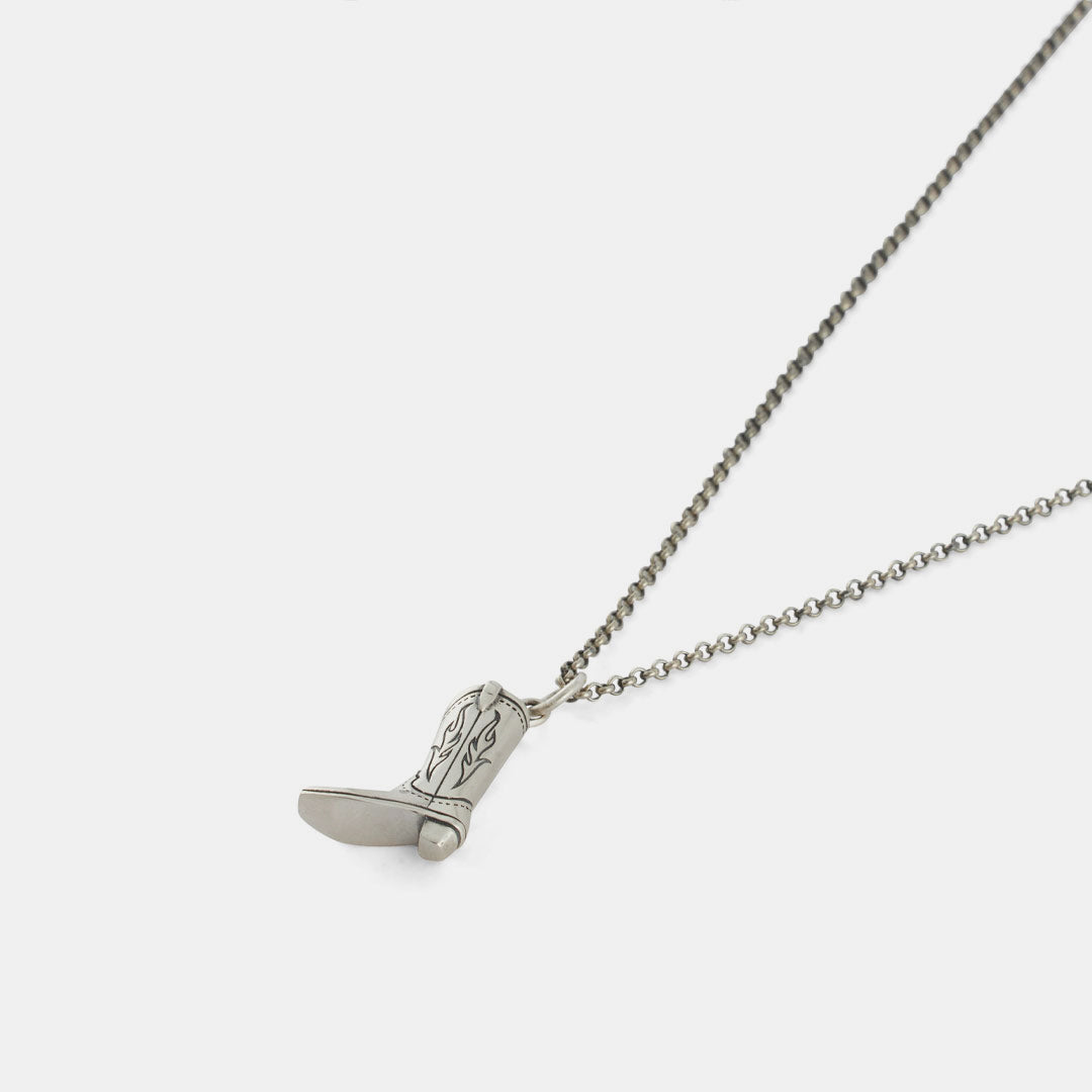 Silver Cowboy Boot Necklace