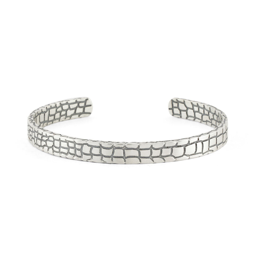 Silver Snake Skin Cuff