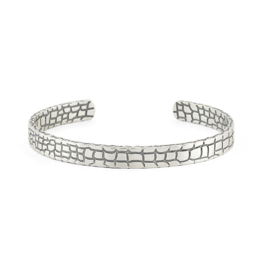Silver Snake Skin Cuff