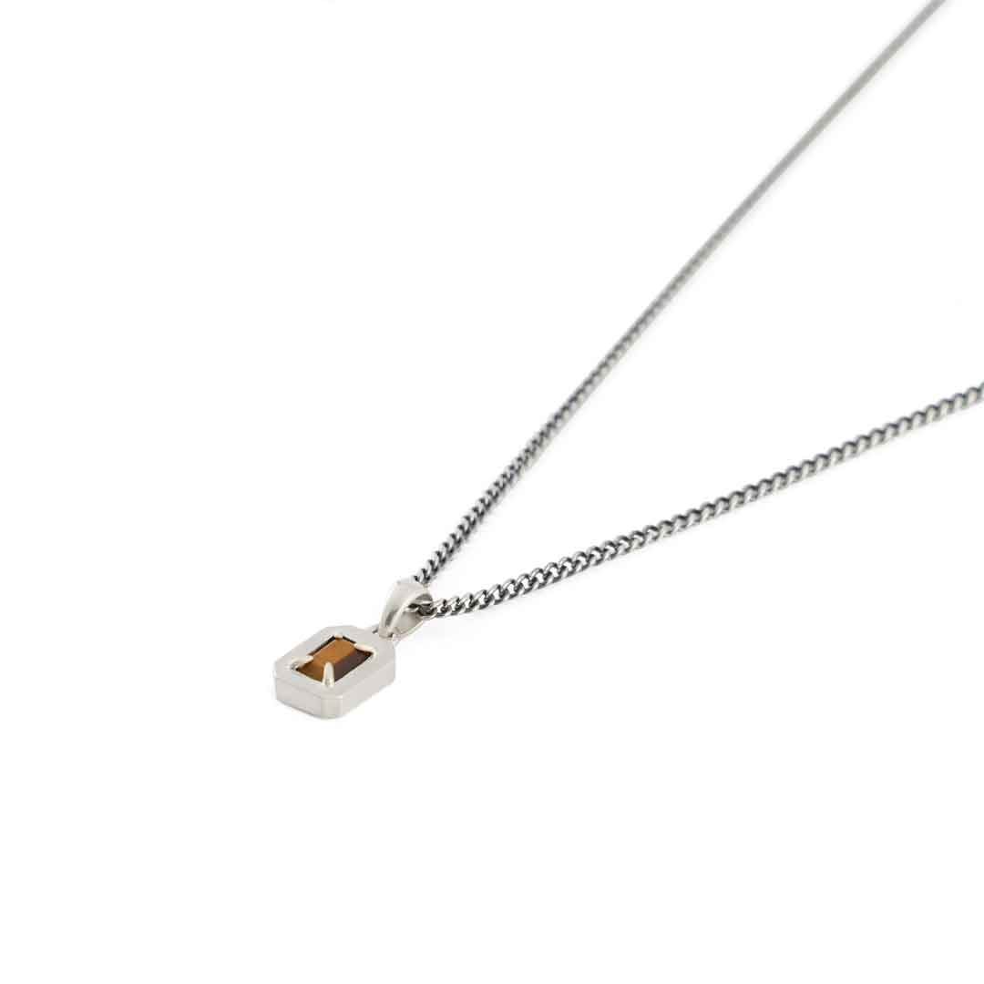 Silver Tigers Eye Blush Necklace