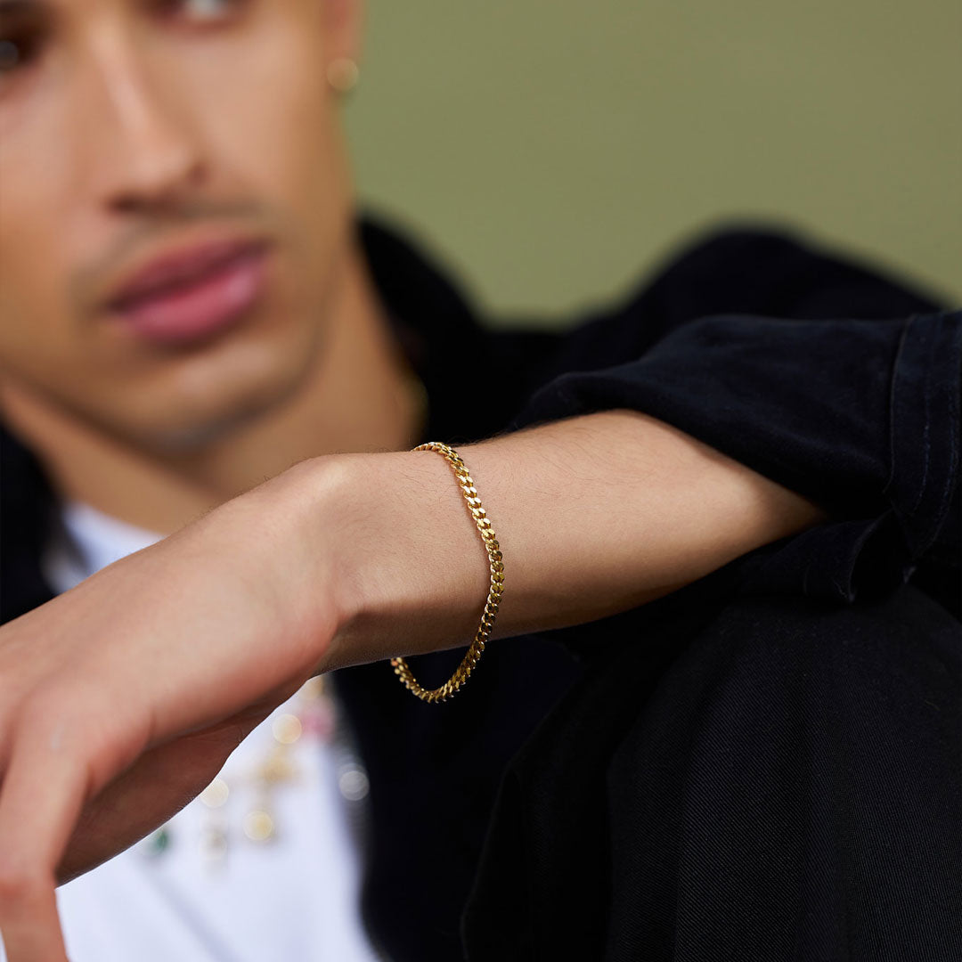 Gold 3.5mm Curb Bracelet