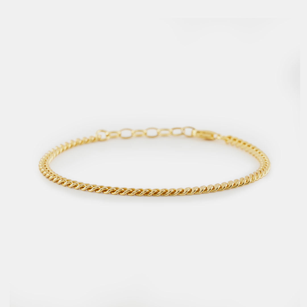 Gold 3.5mm Curb Bracelet