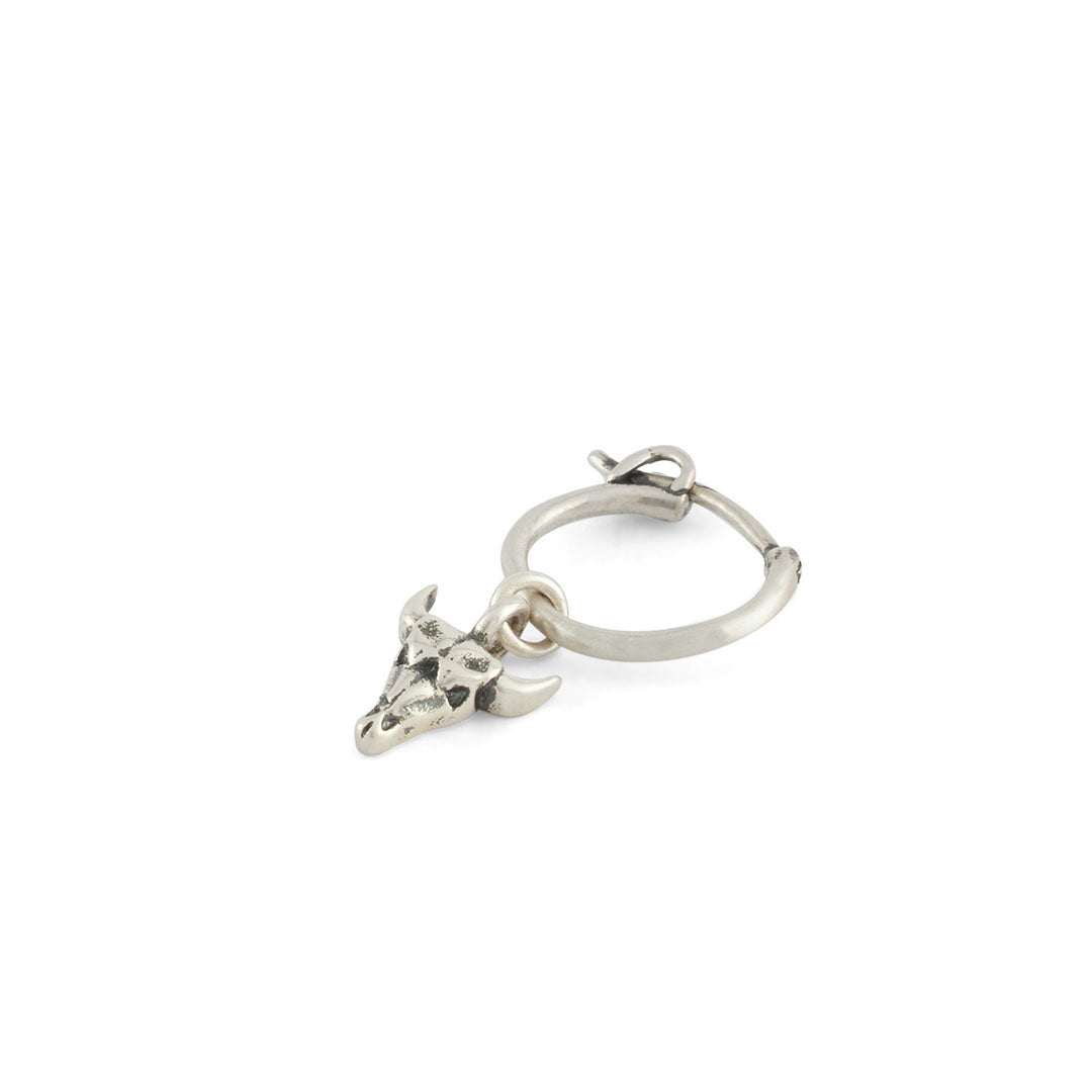 Silver Bull Earring