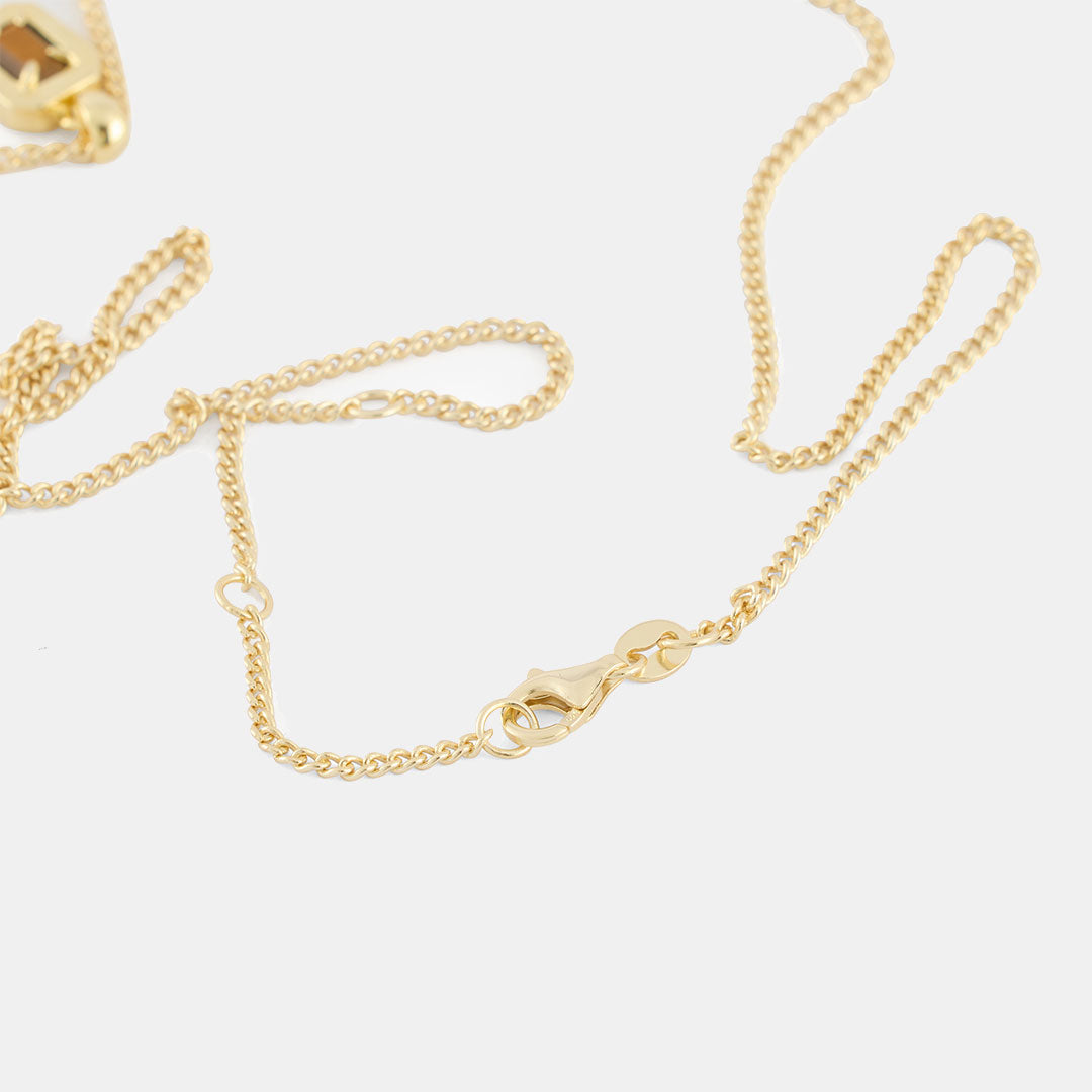 Gold Tigers Eye Blush Necklace