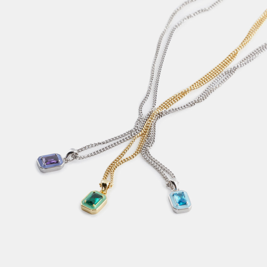 Silver Blue Blush Necklace