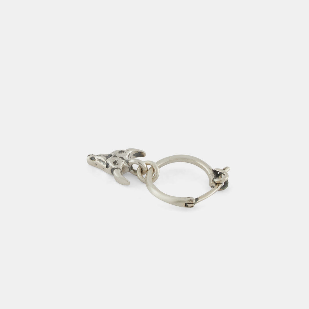 Silver Bull Earring
