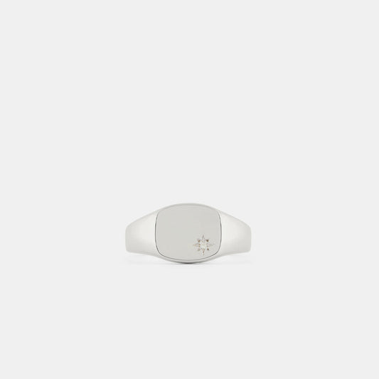 Silver Aquamarine Birthstone Ring