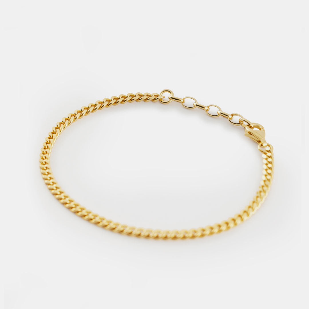 Gold 3.5mm Curb Bracelet