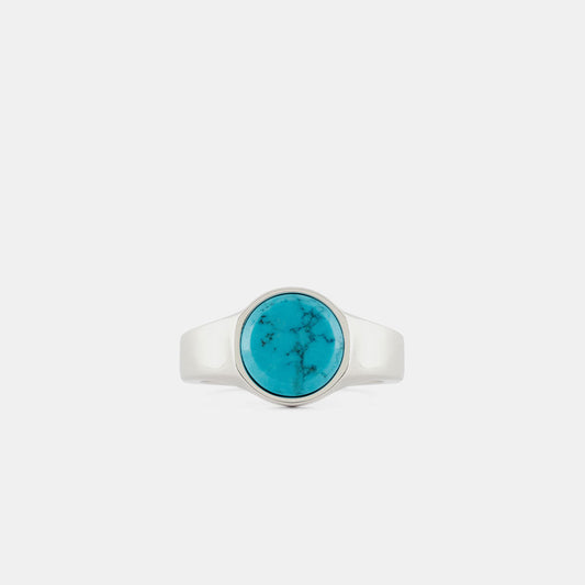 Silver Round Turquoise Ring