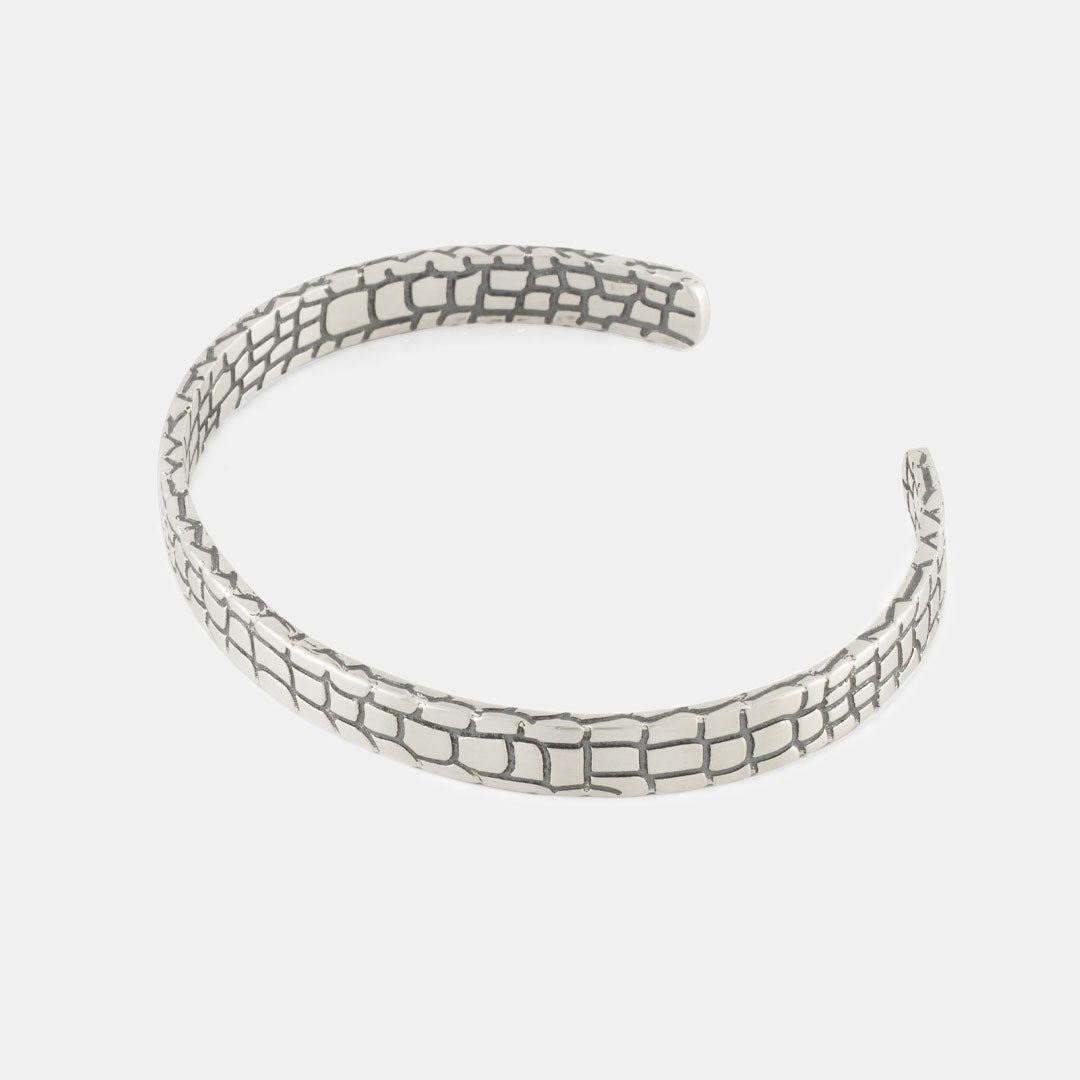 Silver Snake Skin Cuff