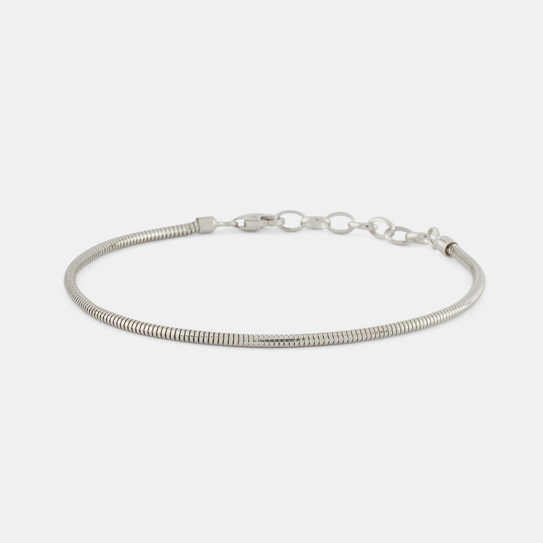 Silver Rounded Snake Chain Bracelet