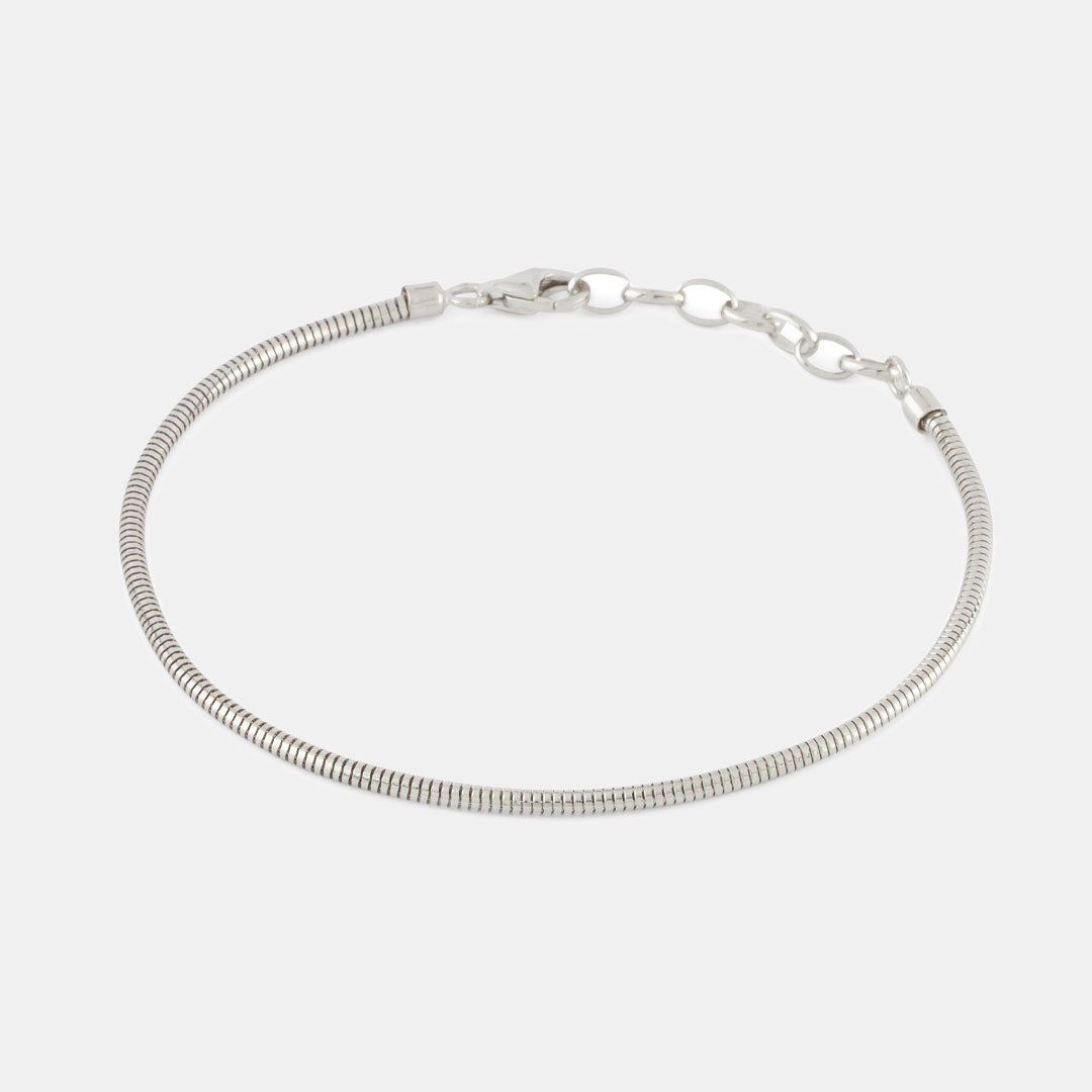 Silver Rounded Snake Chain Bracelet