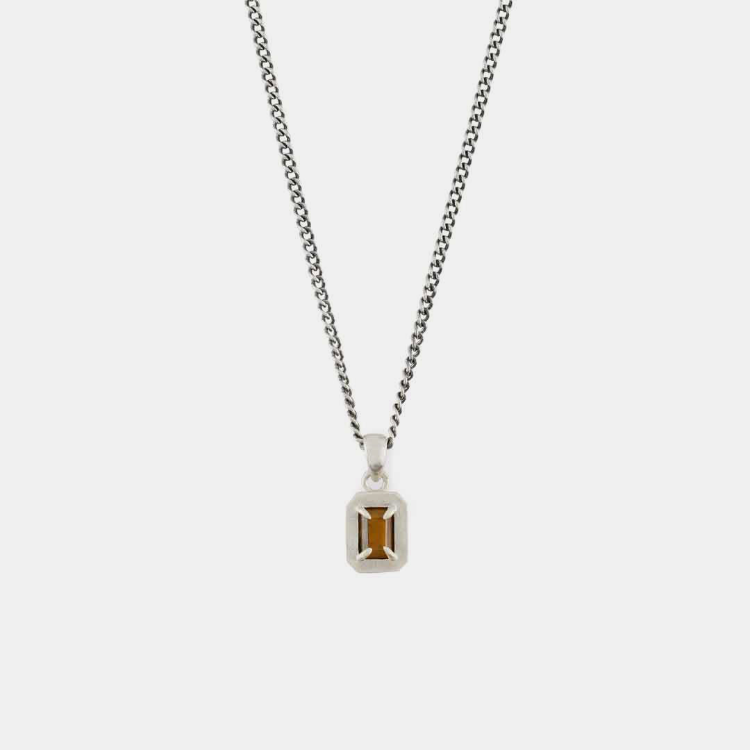 Silver Tigers Eye Blush Necklace