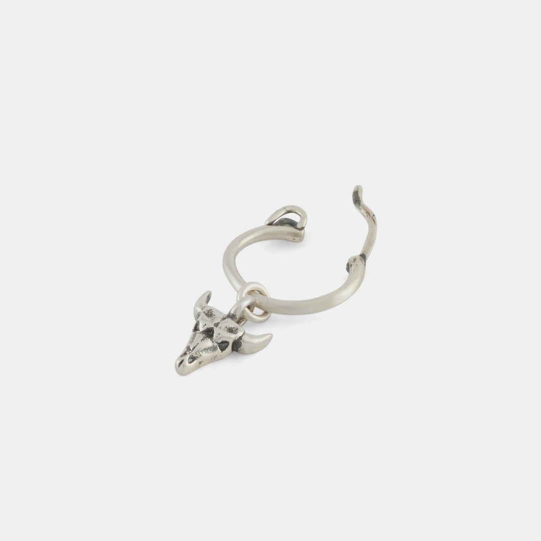Silver Bull Earring