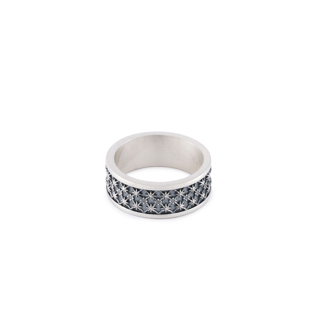 Silver Jacquard Ring