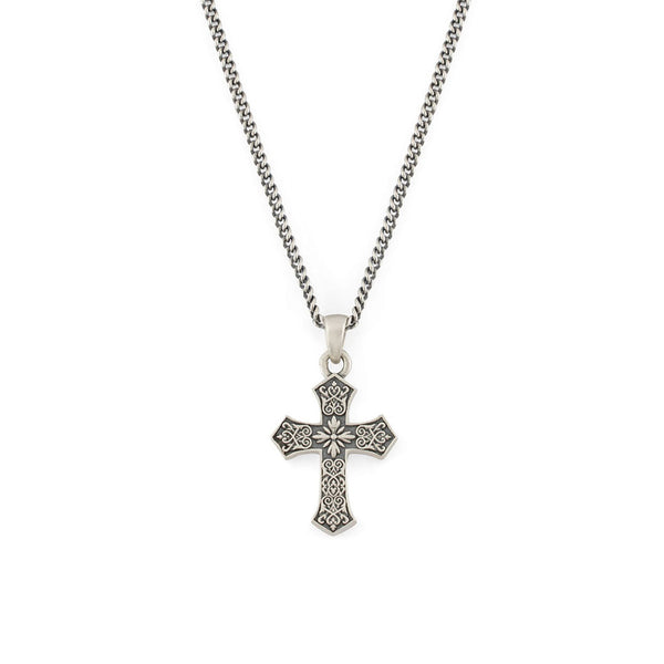 Silver Gothic Cross Necklace