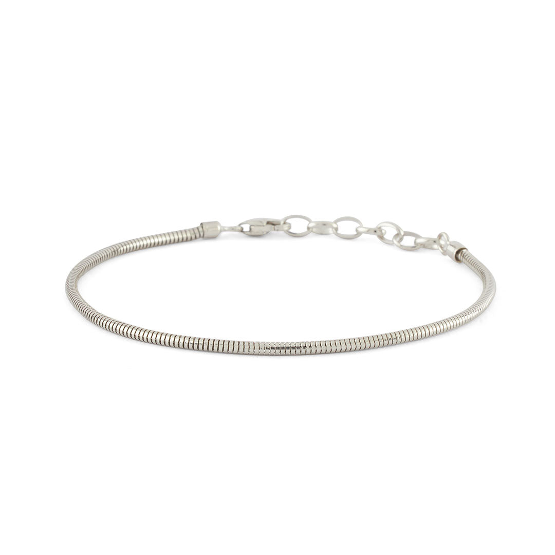 Silver Rounded Snake Chain Bracelet
