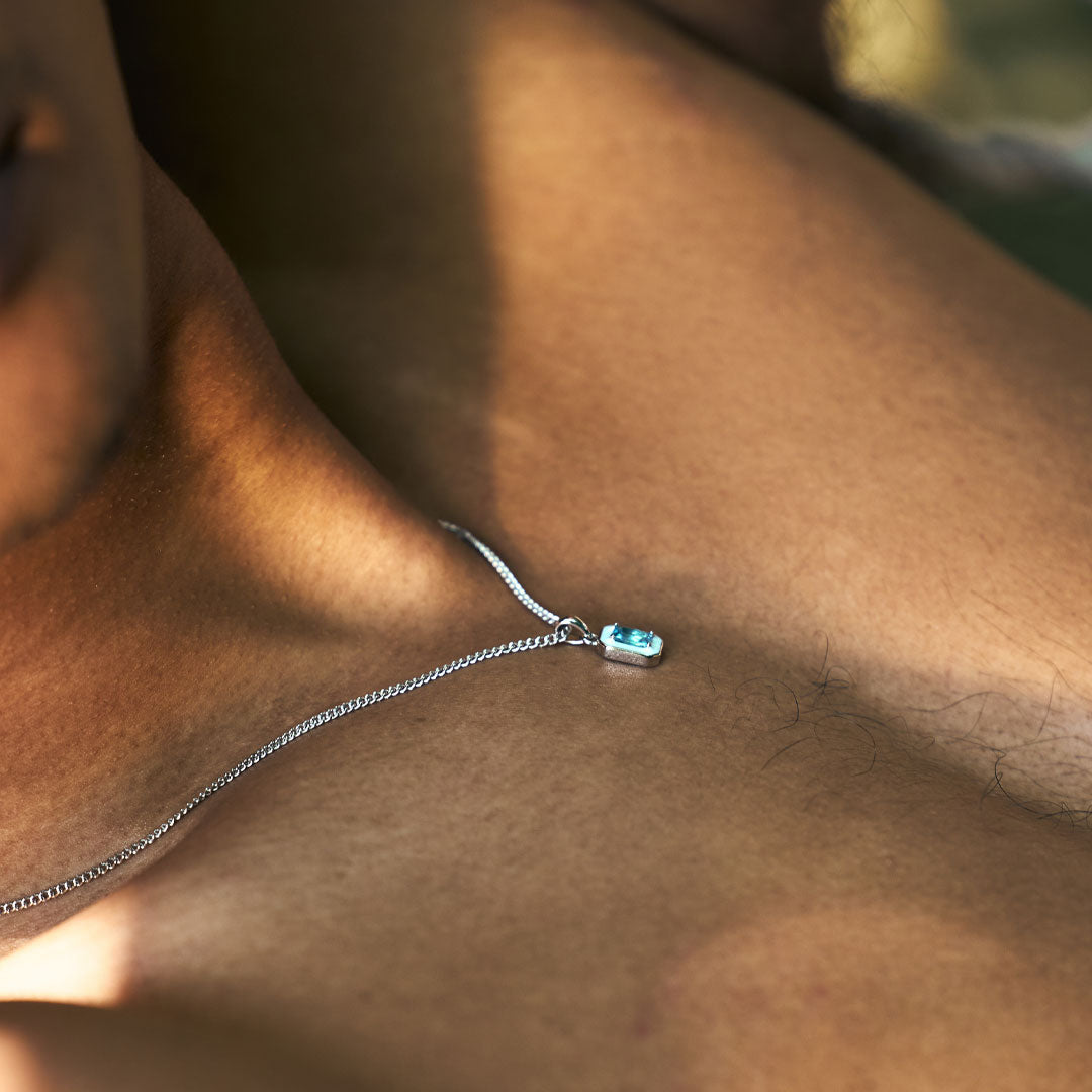 Silver Blue Blush Necklace