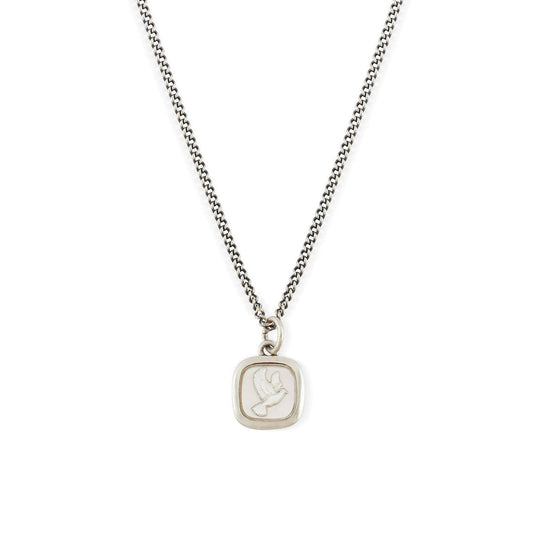 Silver Dove Cameo Necklace