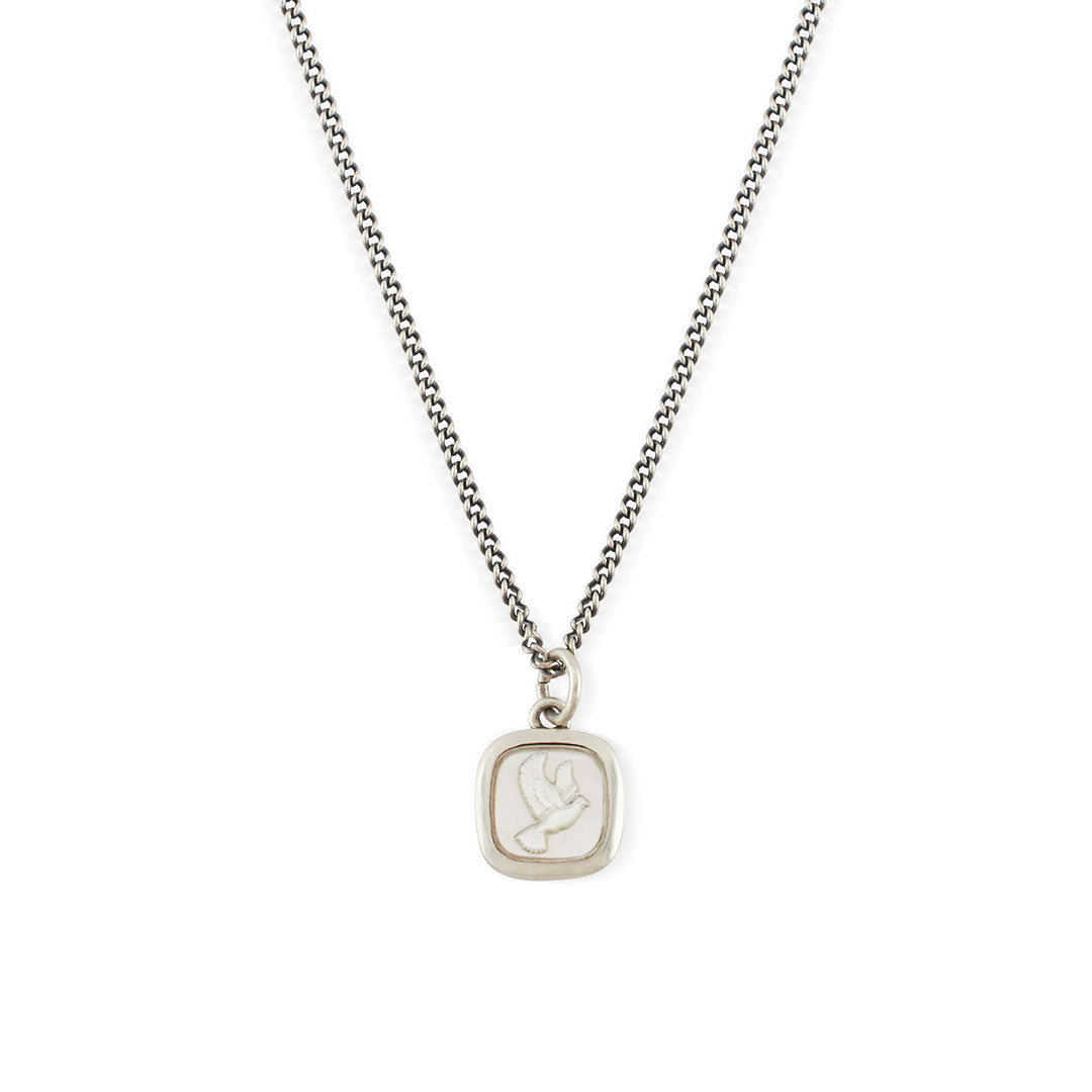Silver Dove Cameo Necklace
