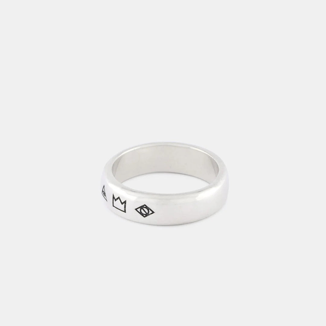 Silver 4 Symbols Ring