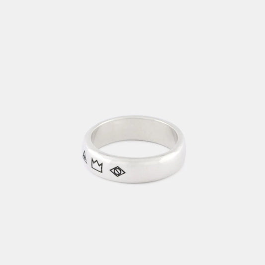Silver 4 Symbols Ring