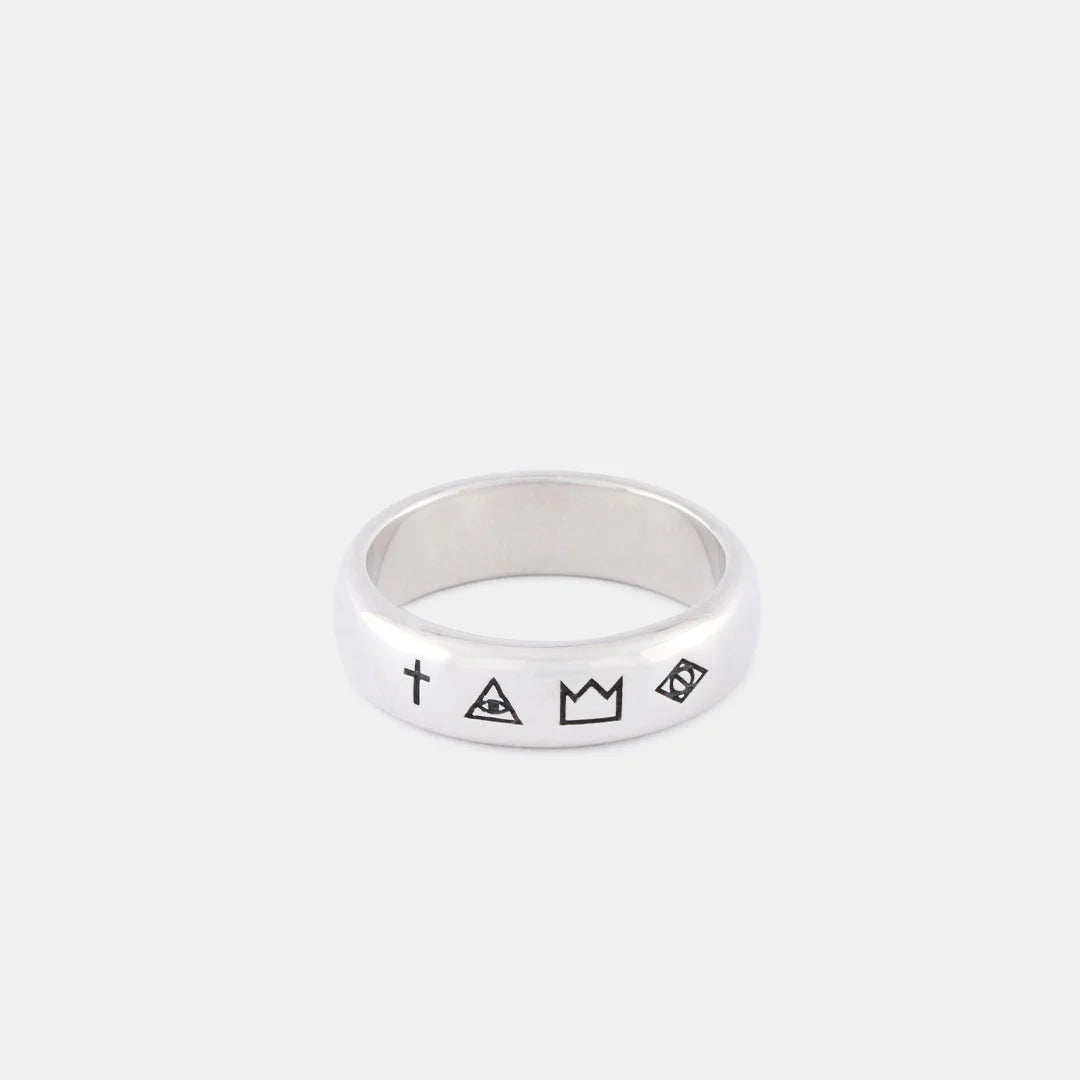 Silver 4 Symbols Ring