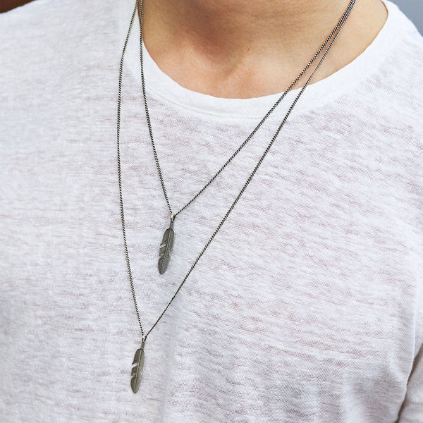 Silver Ethereal Feather Necklace