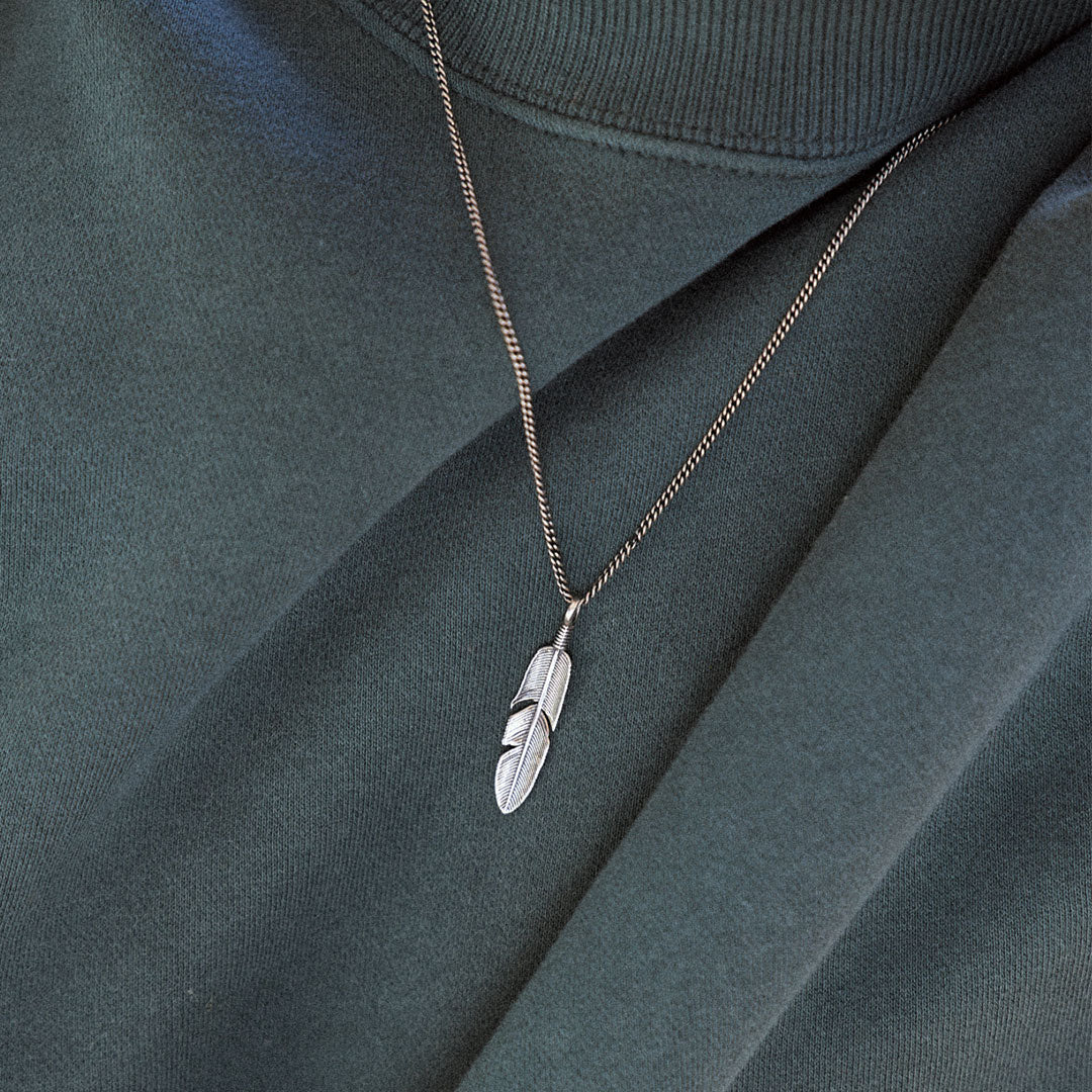 Silver Ethereal Feather Necklace