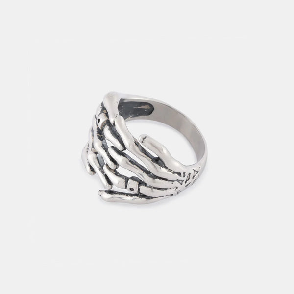 Silver Skeleton Hands Ring