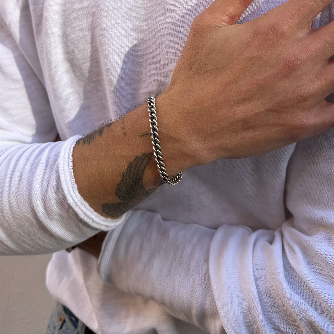 Silver 6mm Curb Bracelet