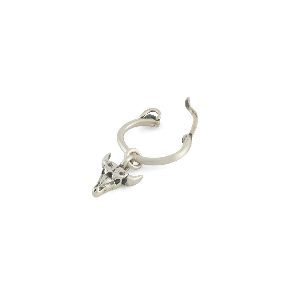 Silver Bull Earring