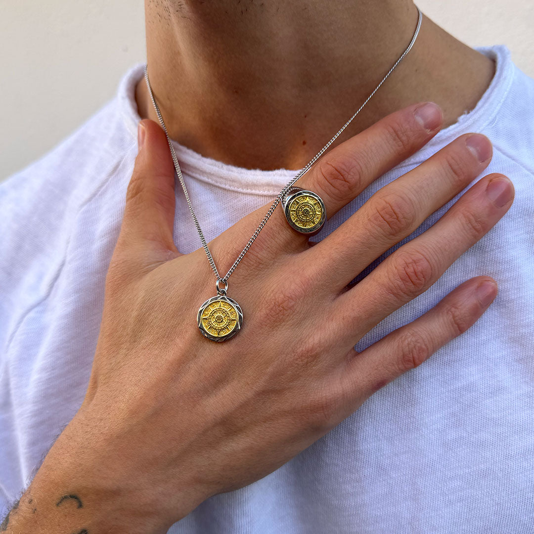 Silver Compass Necklace