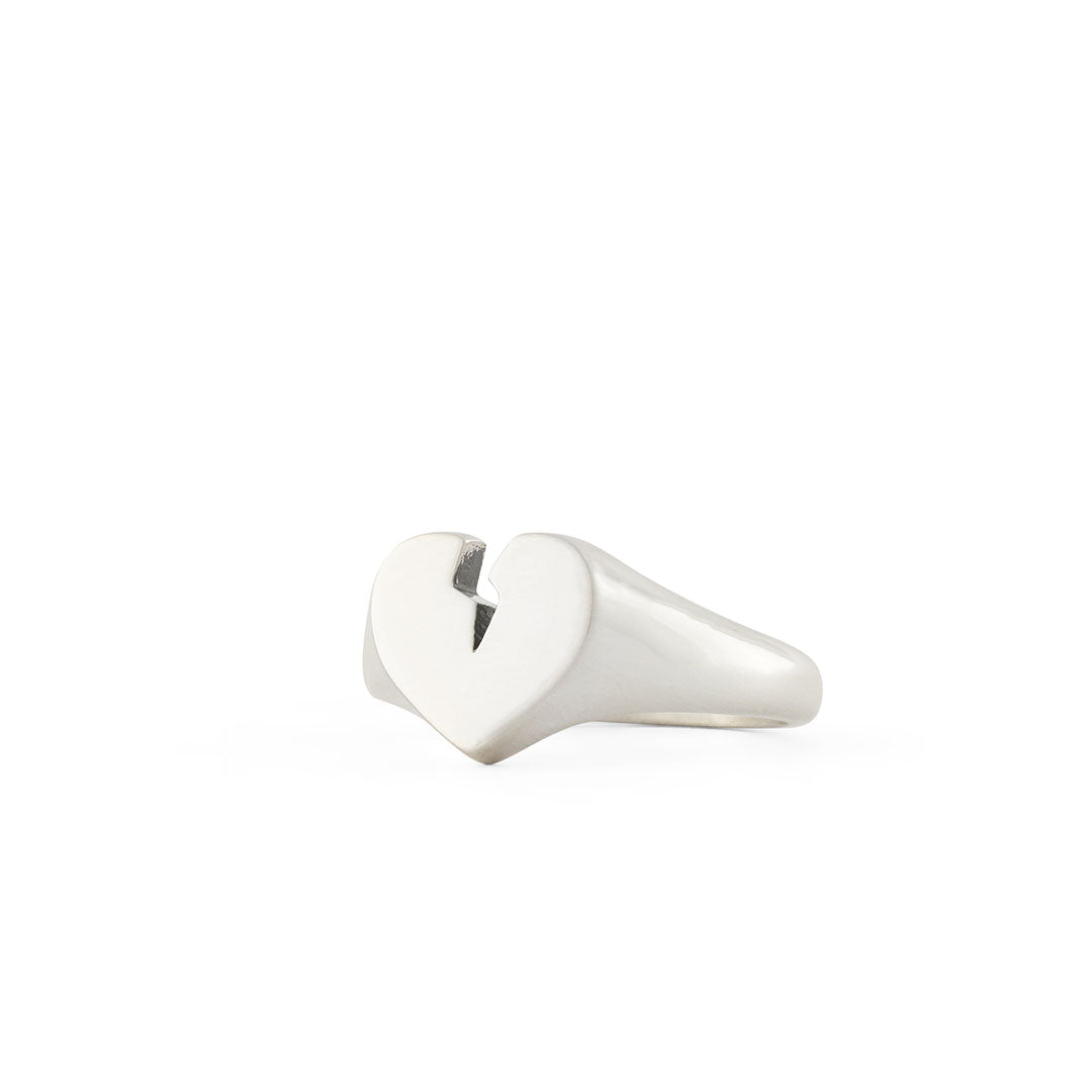Silver Broken Heart Ring