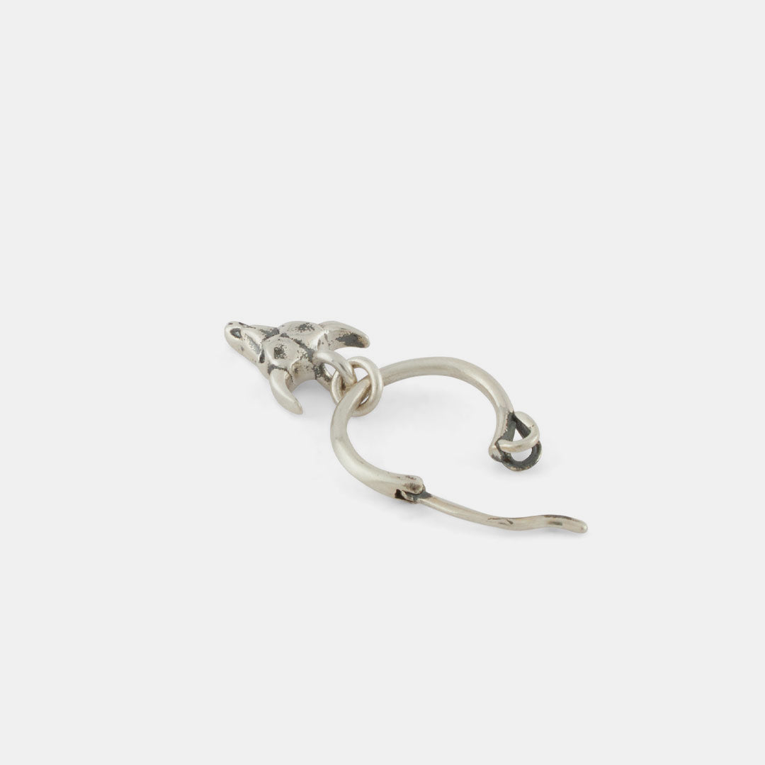 Silver Bull Earring