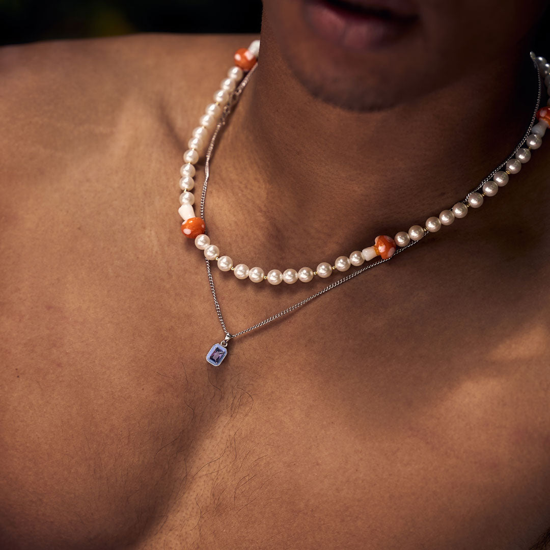 Silver Purple Blush Necklace