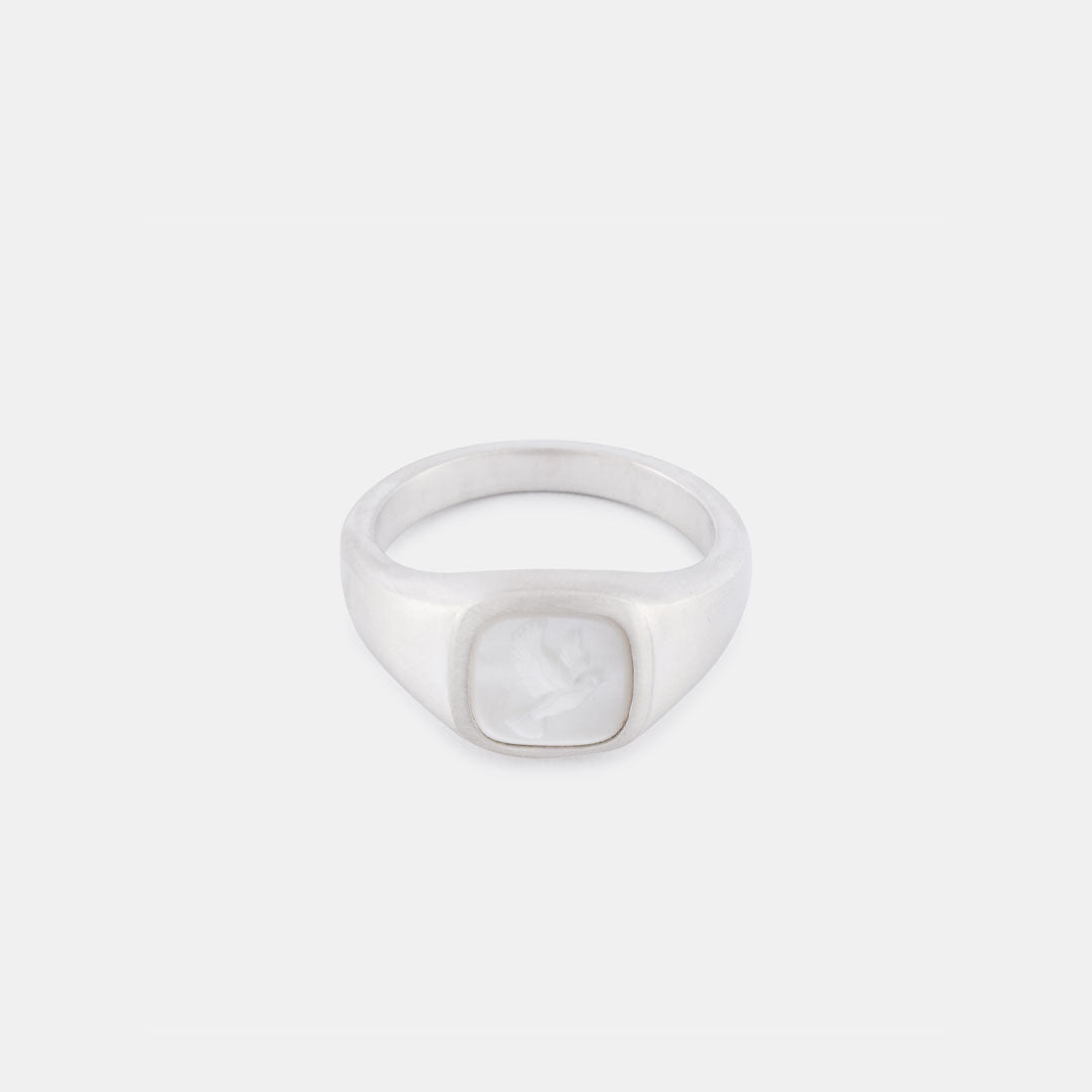 Silver Dove Cameo Ring