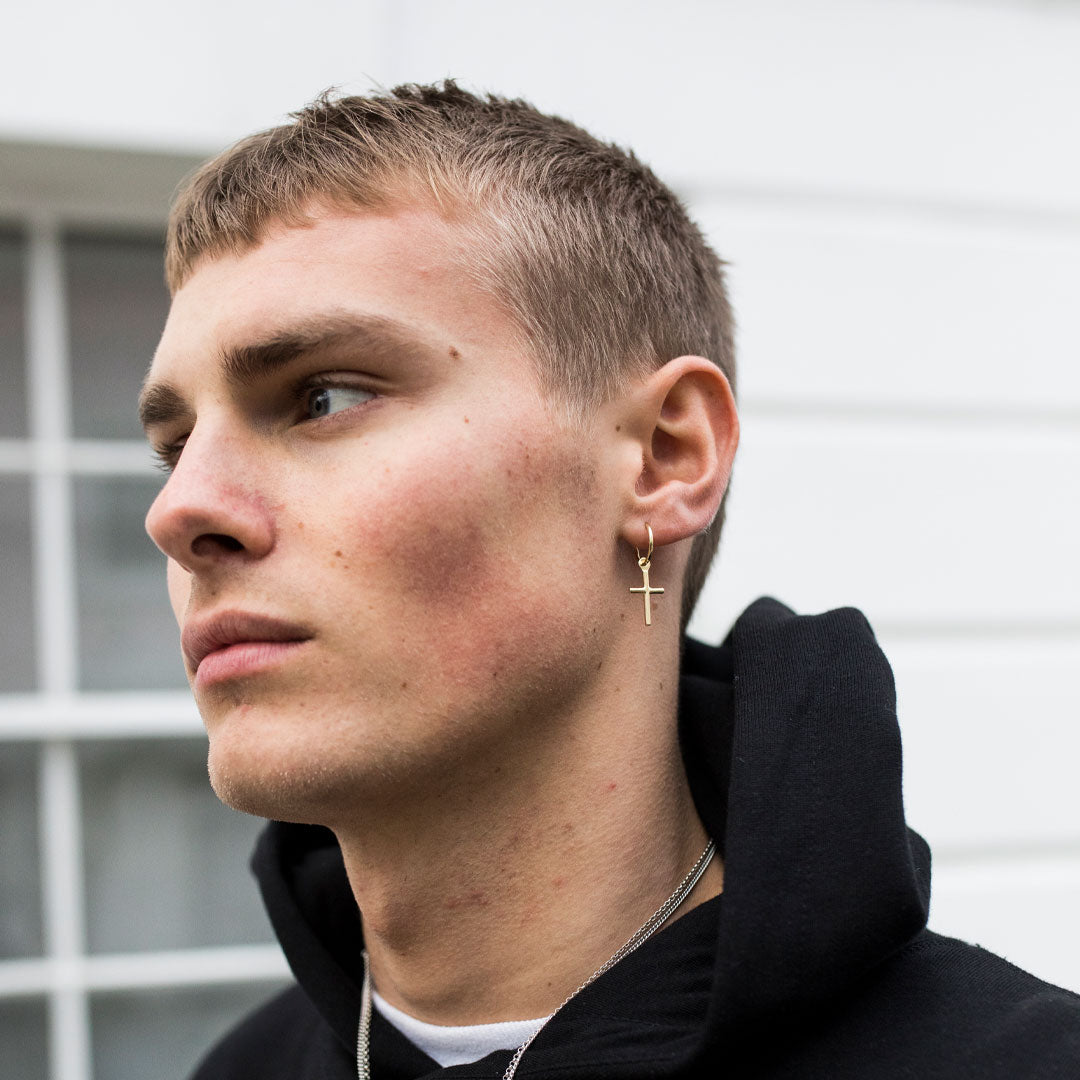 Gold Cross Earring