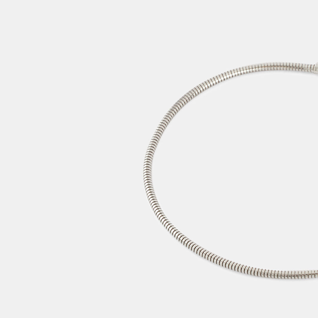 Silver Rounded Snake Chain Bracelet