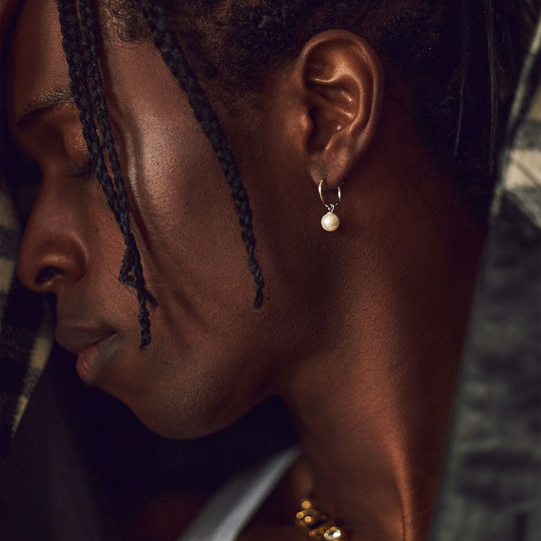 Silver Pearl Drop Earring