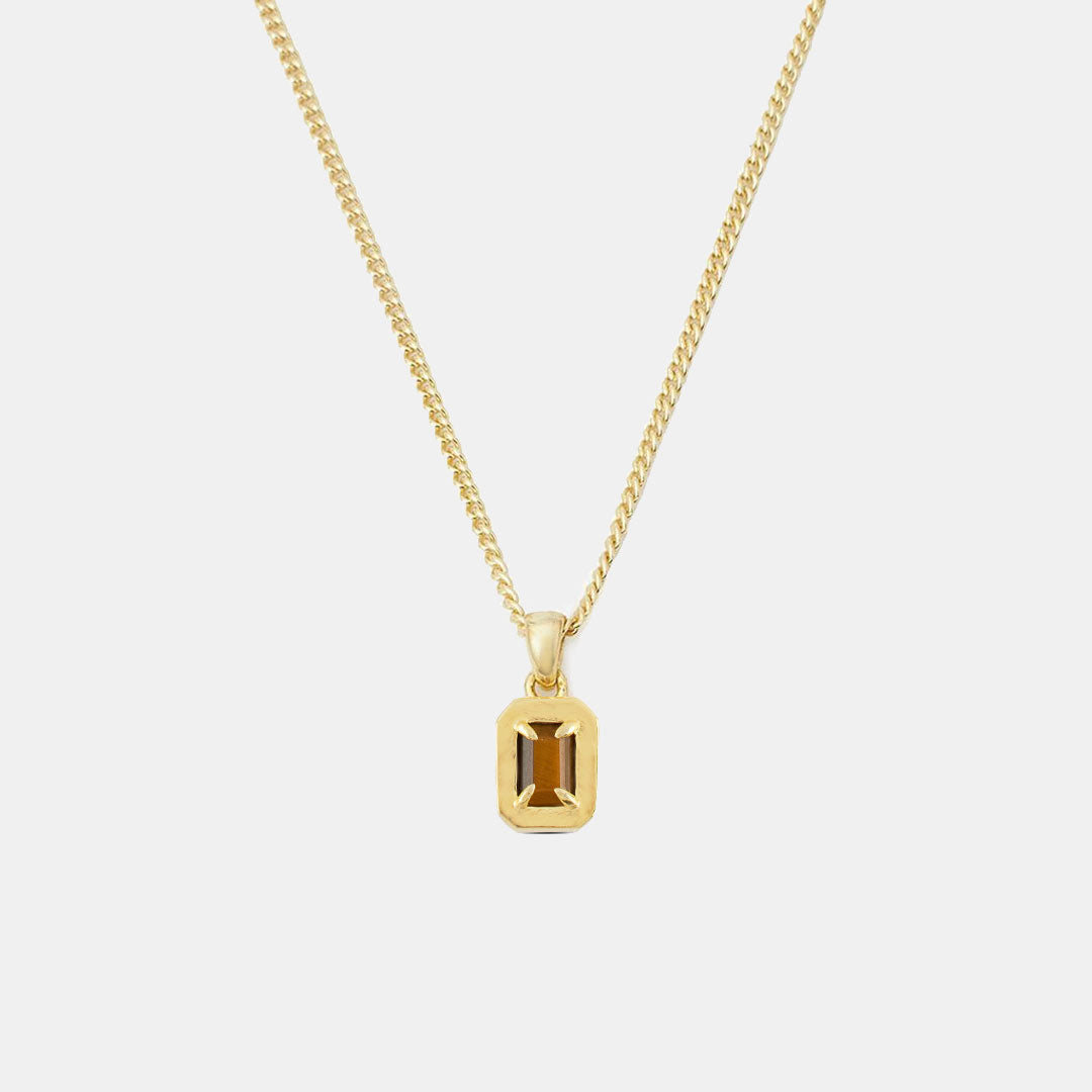 Gold Tigers Eye Blush Necklace