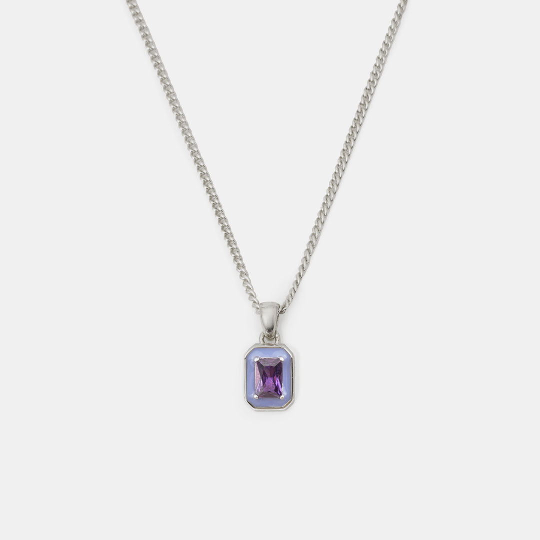 Silver Purple Blush Necklace