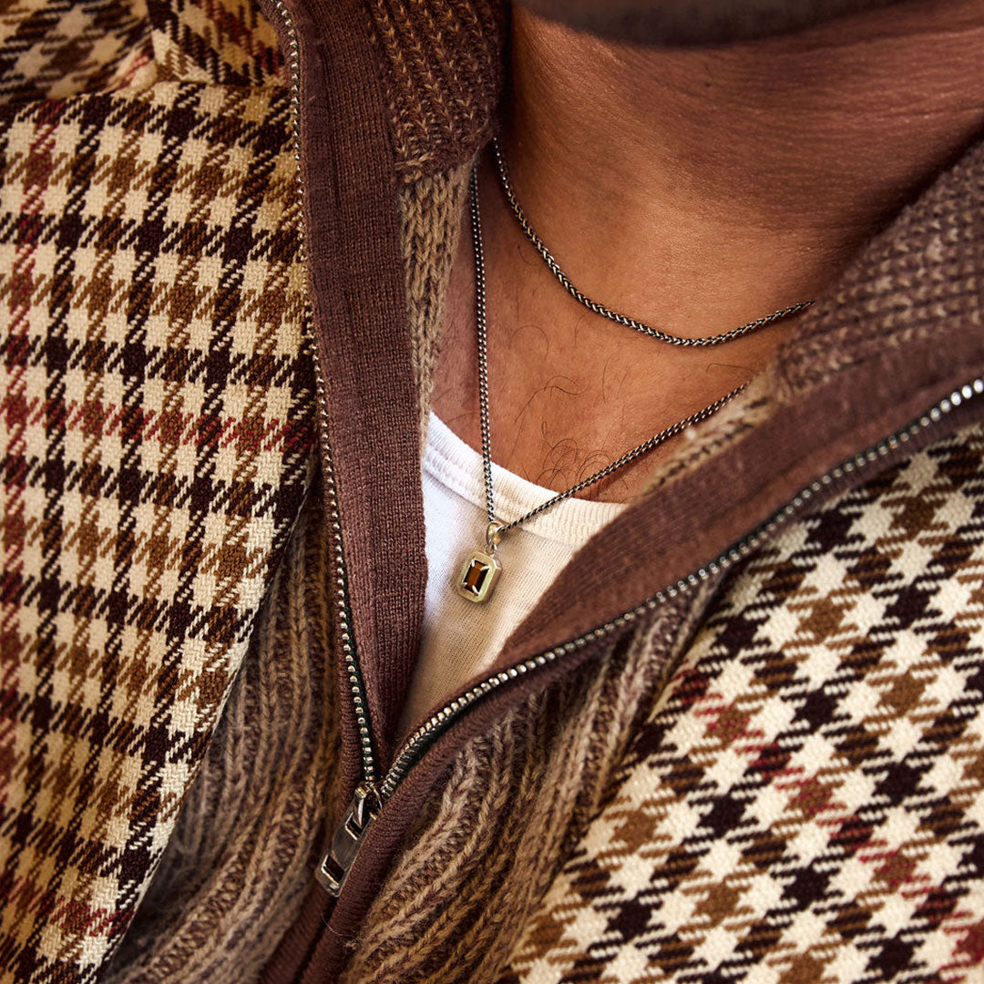 Silver Tigers Eye Blush Necklace